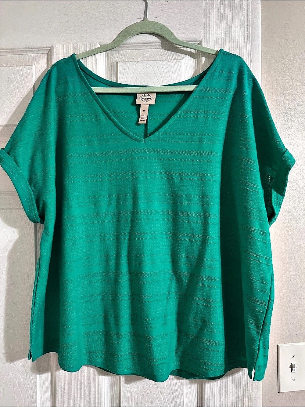 St. John's Bay V-Neck Tunic in Green Size 1X Like New